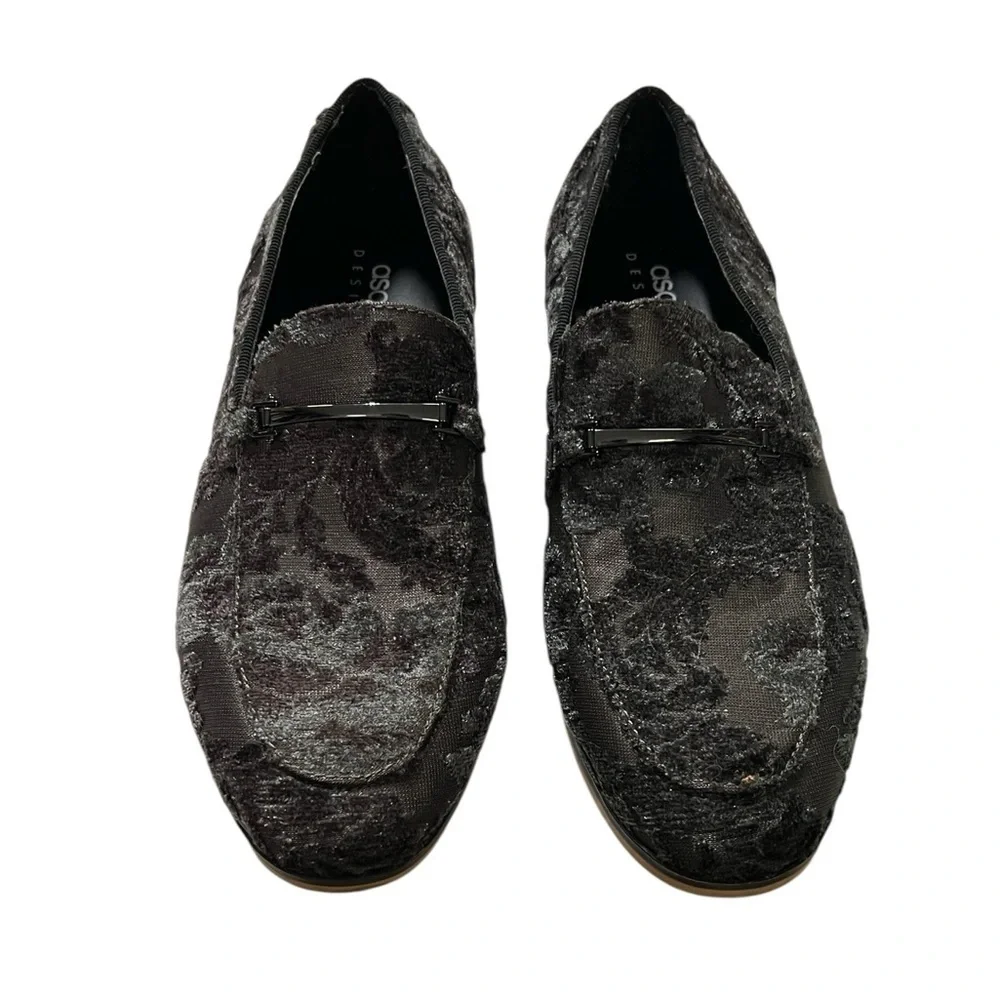ASOS Textured Black Loafers for Men